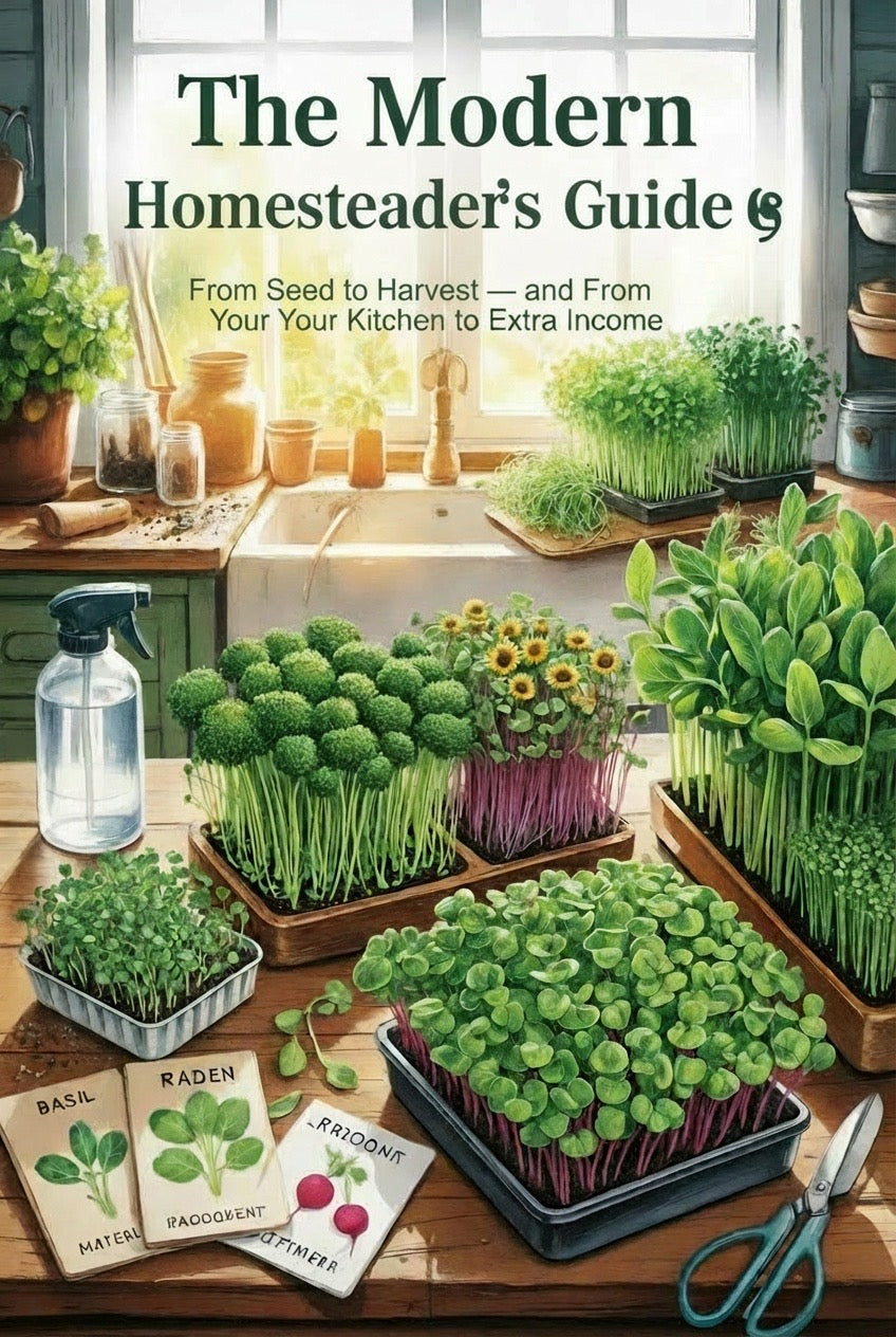 The Modern Homesteader’s Step-by-Step Guide to Growing, Harvesting, and Selling Microgreens (Digital Downloadable E-Book)