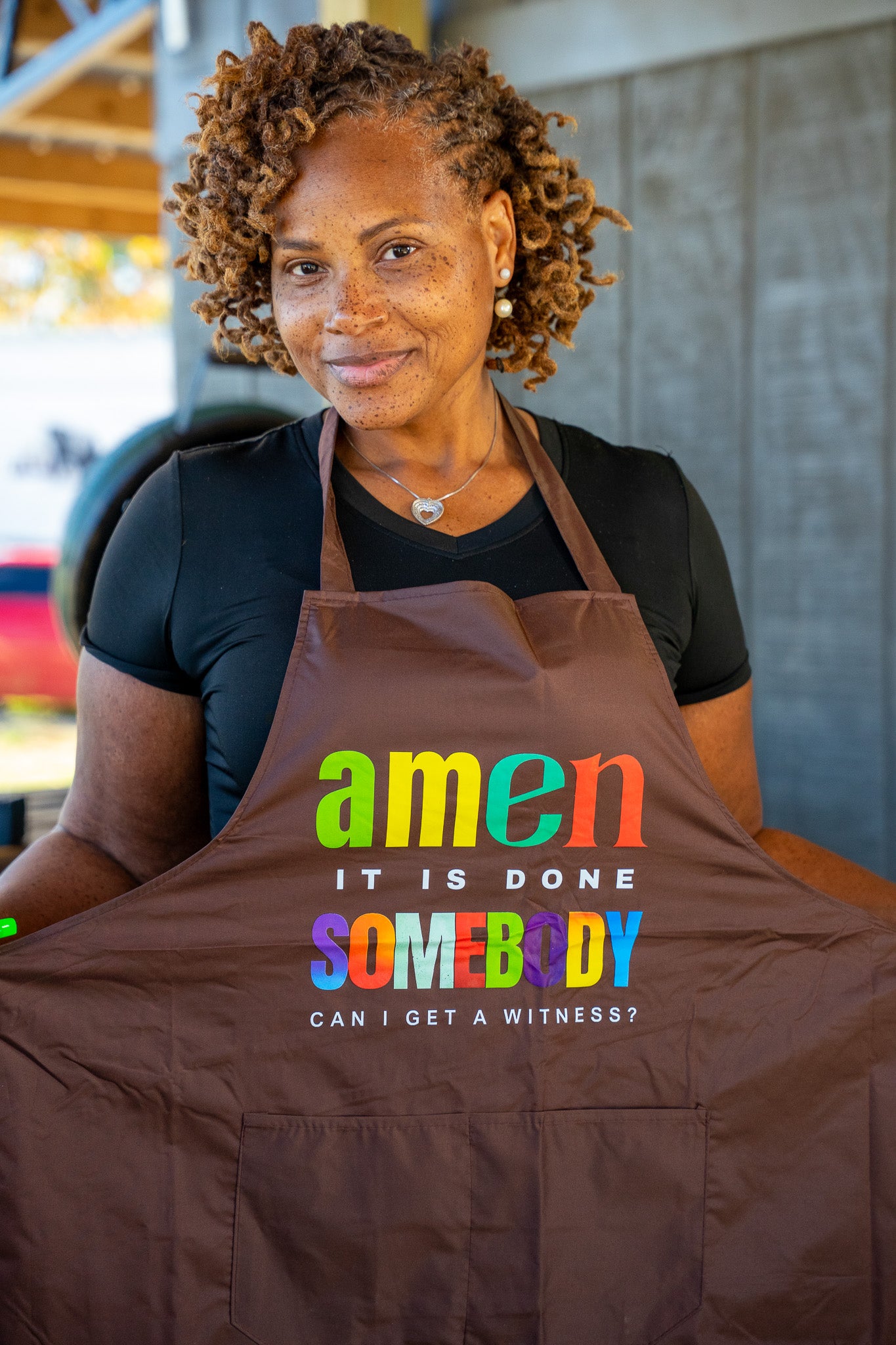 Amen Somebody® Women’s Faith & Flavor Apron – “It Is Done, Can I Get a Witness?”