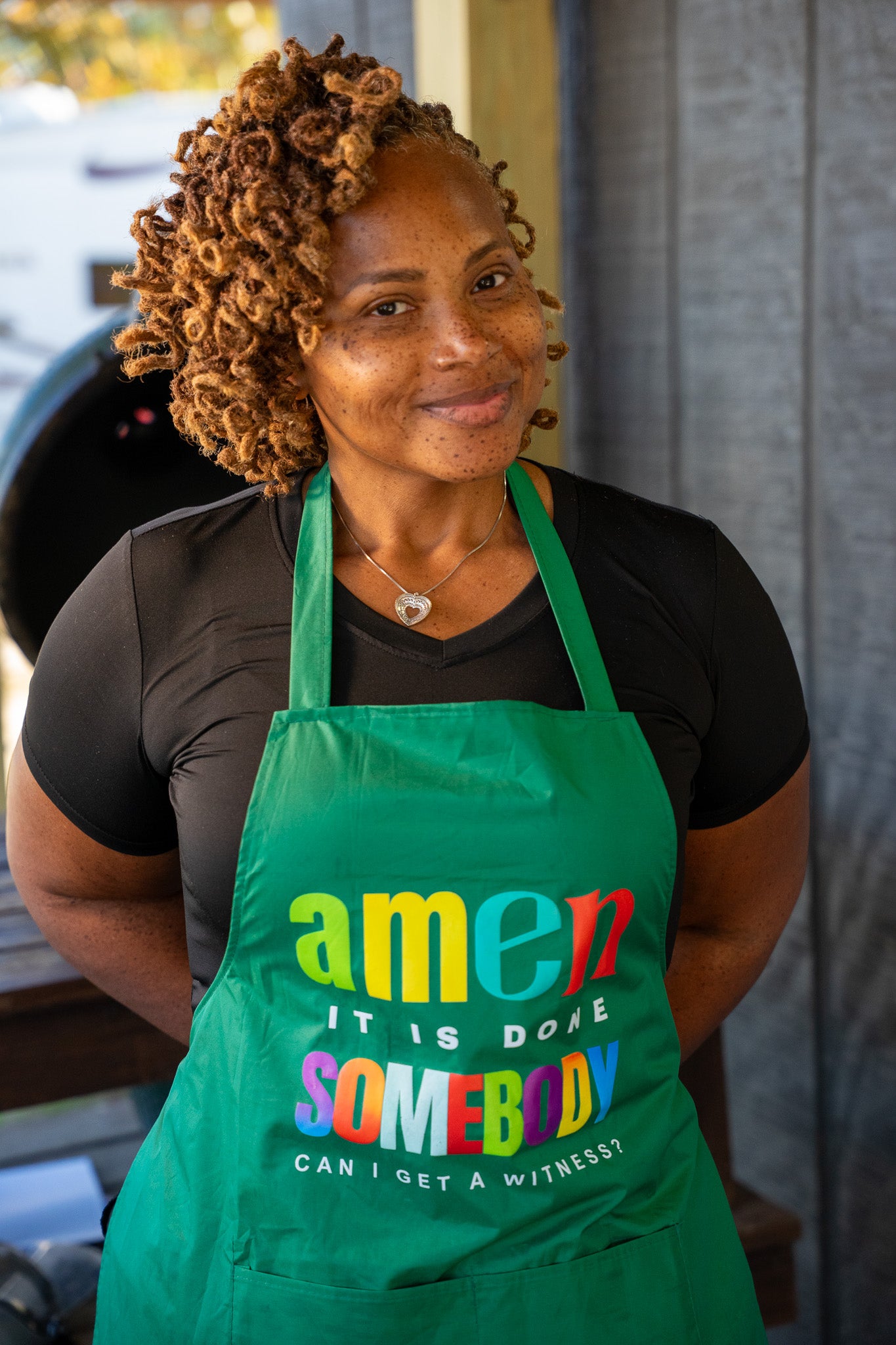 Amen Somebody® Women’s Faith & Flavor Apron – “It Is Done, Can I Get a Witness?”