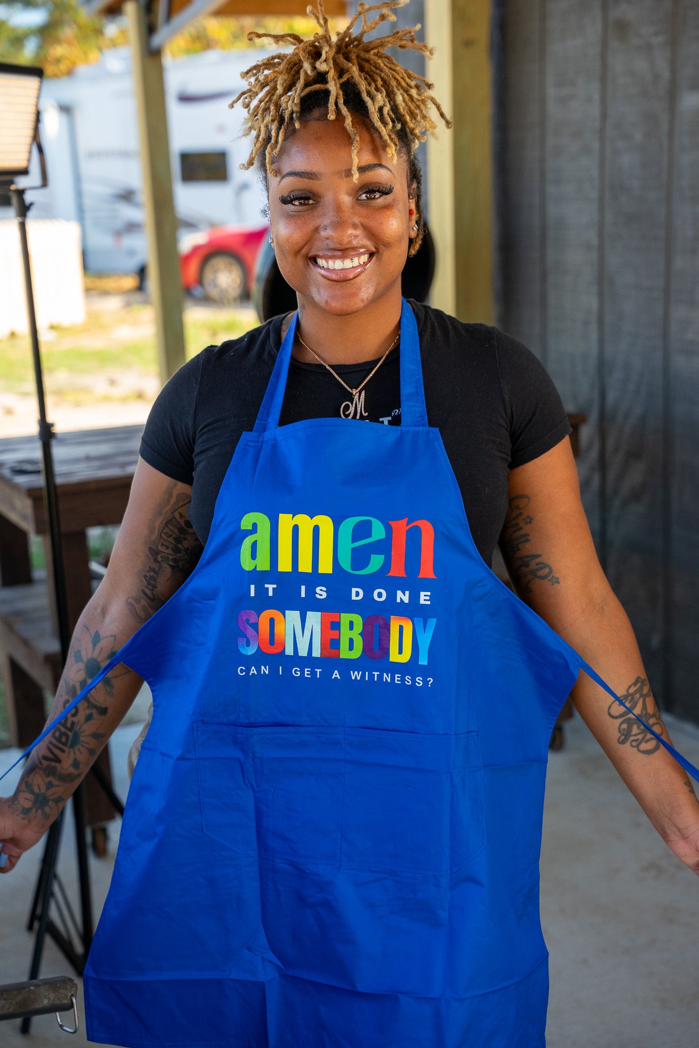 Amen Somebody® Women’s Faith & Flavor Apron – “It Is Done, Can I Get a Witness?”