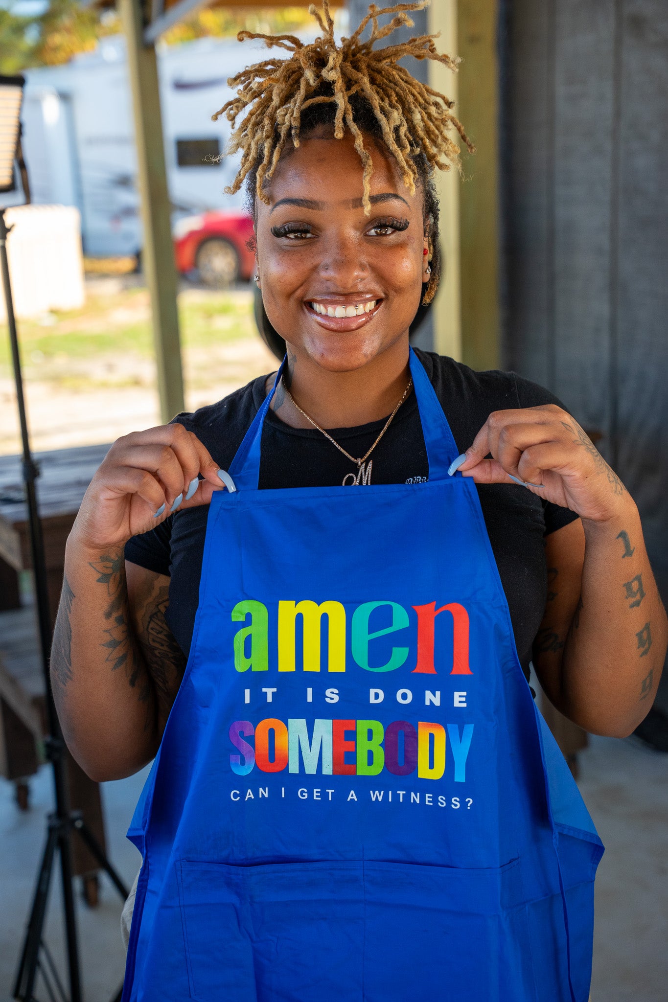 Amen Somebody® Women’s Faith & Flavor Apron – “It Is Done, Can I Get a Witness?”