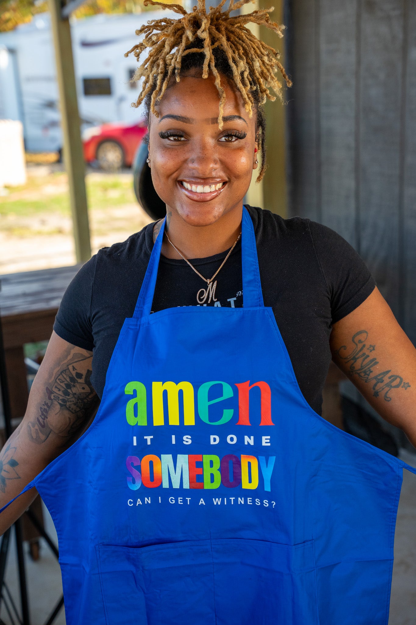 Amen Somebody® Women’s Faith & Flavor Apron – “It Is Done, Can I Get a Witness?”