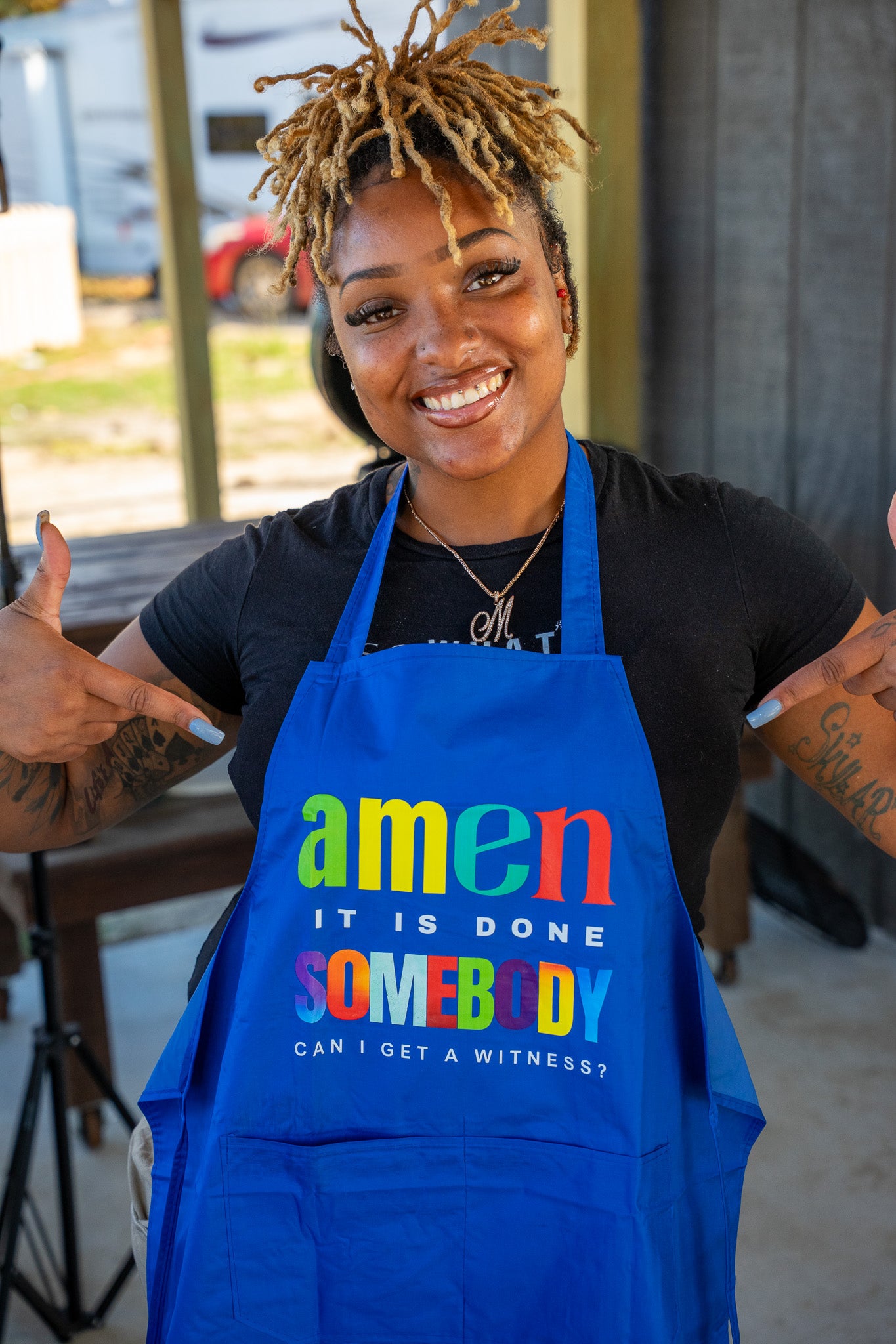 Amen Somebody® Women’s Faith & Flavor Apron – “It Is Done, Can I Get a Witness?”